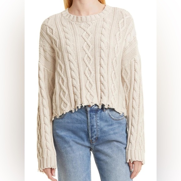 Pistola Denim Eva Sweater in Dove (cream) Cable Knit size medium - Picture 7 of 12